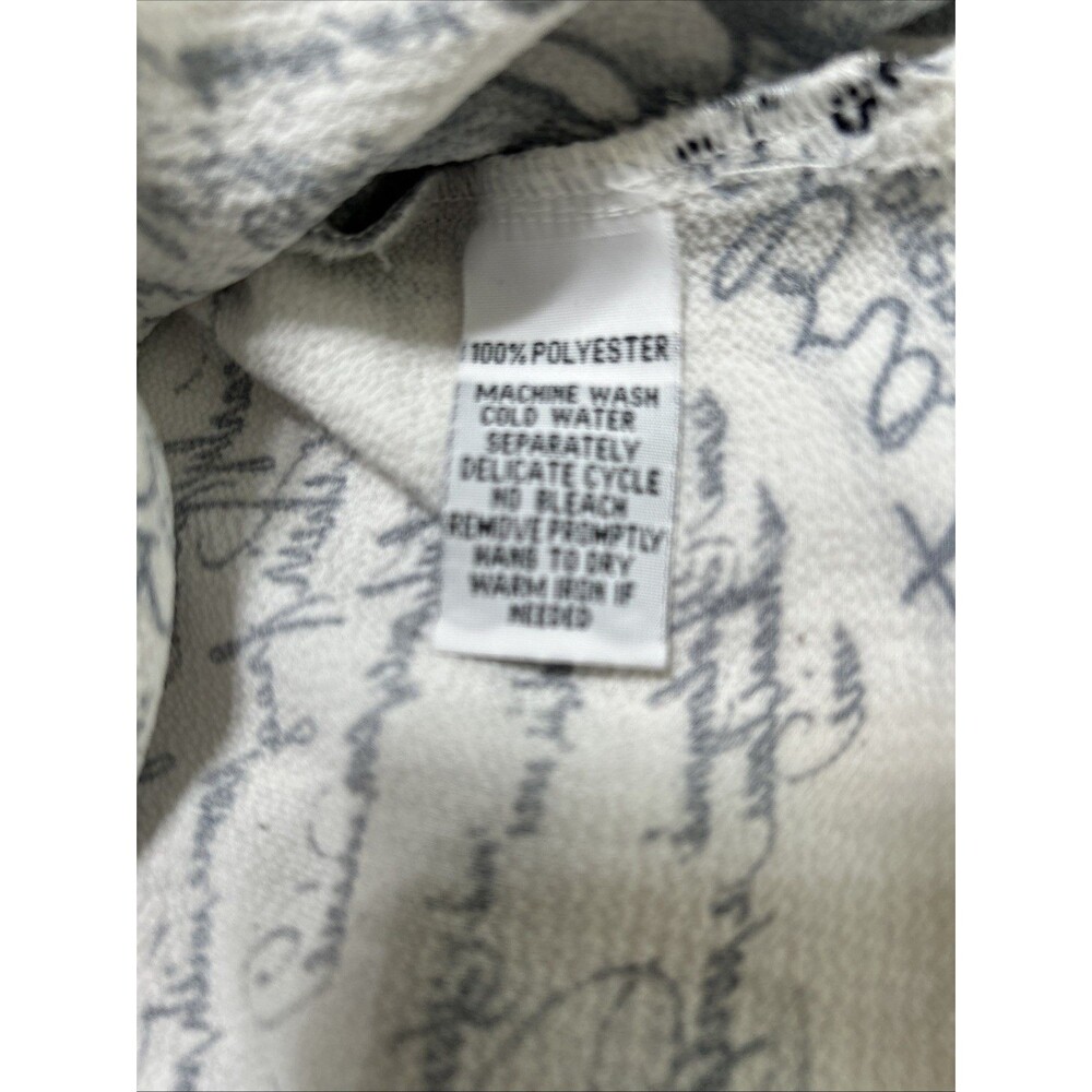 Mishca Floral Script Print Blouse Size Large - Picture 9 of 9